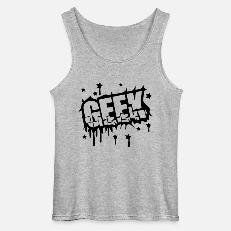 Geek Zerbrochenes Graffiti Design - Gildan Men’s Tank Top - sports grey