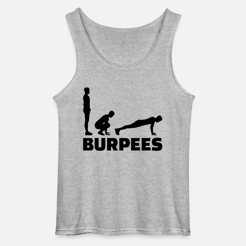 Burpees - Gildan Männer Tank Top - Grau meliert