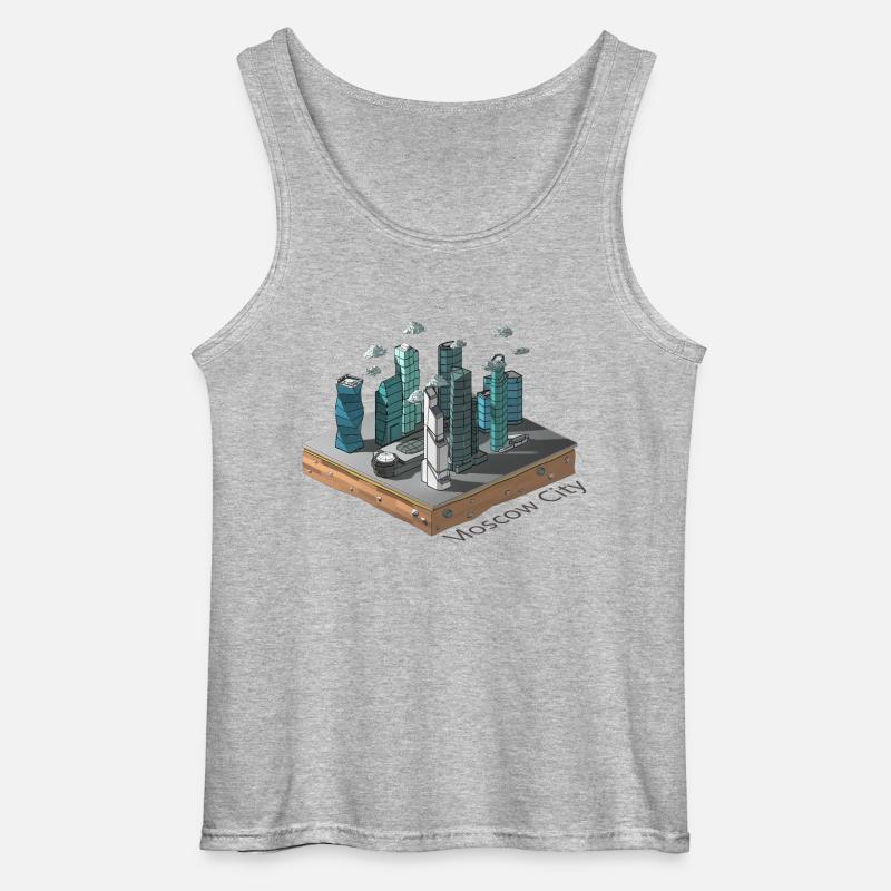 Geometrisches Low-Poly - Gildan Männer Tank Top - Grau meliert