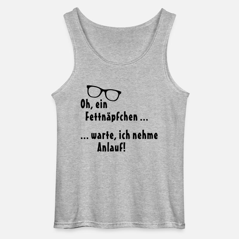 Fettnäpfchen - Gildan Männer Tank Top - Grau meliert