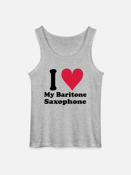 I Love Baritone Saxophone - Gildan Men’s Tank Top - sports grey