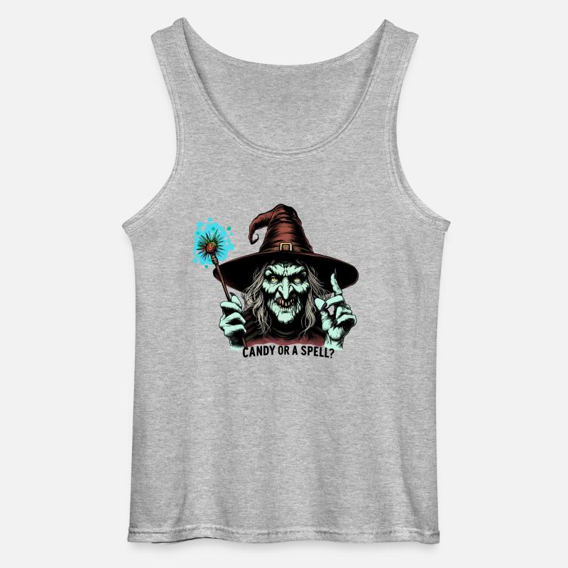 Süßigkeiten oder ein Zauber ?? - Gildan Männer Tank Top - Grau meliert