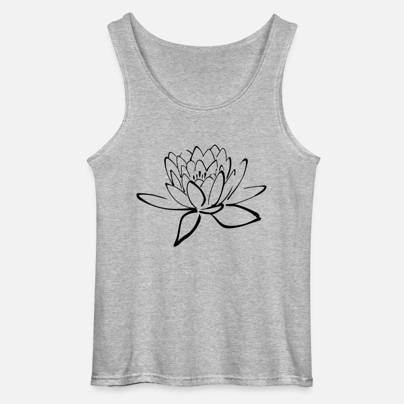 Lotusblume - Gildan Männer Tank Top - Grau meliert