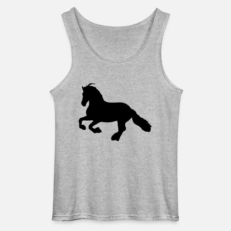 horse running - Gildan Männer Tank Top - Grau meliert