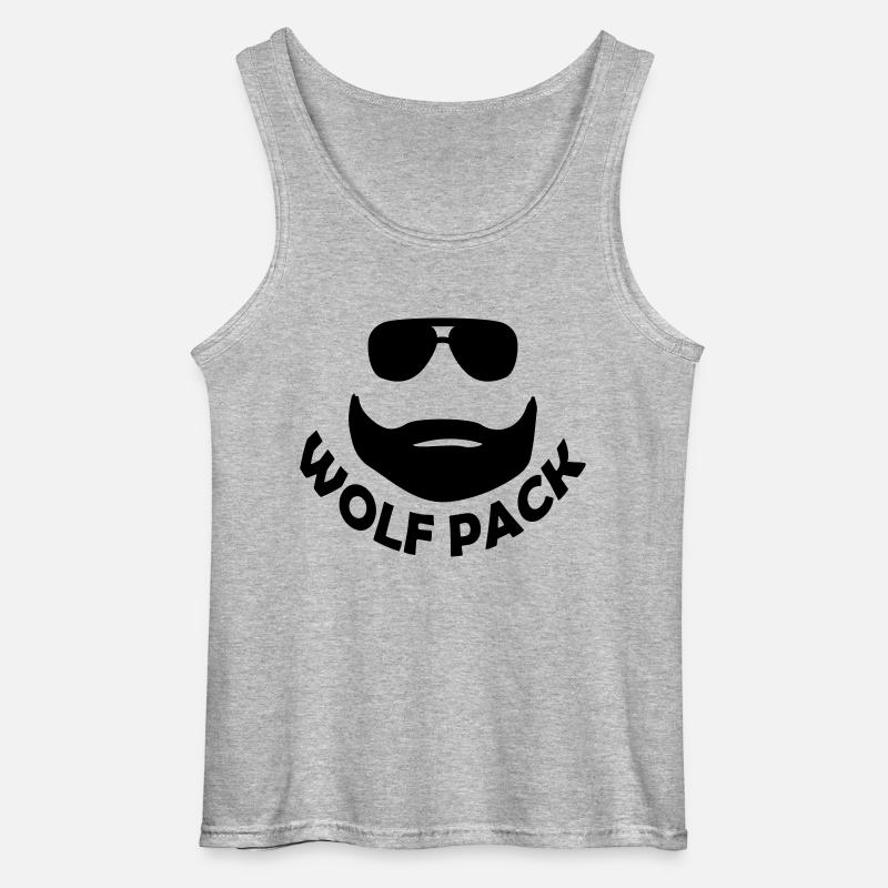 wolf pack - Gildan Männer Tank Top - Grau meliert