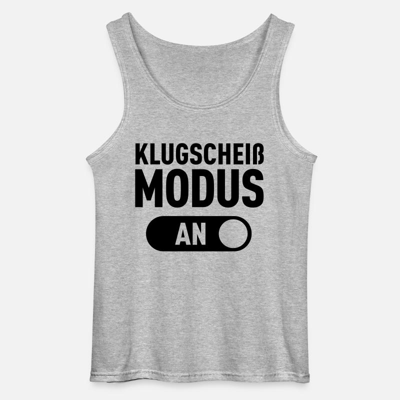 Klugscheiß Modus (An) - Gildan Männer Tank Top - Grau meliert