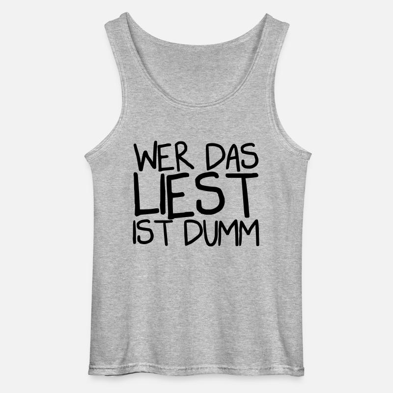 Wer das liest ist dumm - Gildan Männer Tank Top - Grau meliert