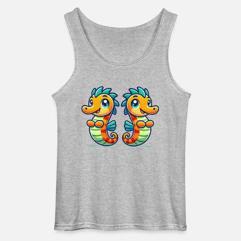 seepferdchen 2 - Gildan Männer Tank Top - Grau meliert
