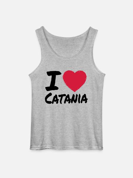 I Love Catania - Gildan Männer Tank Top - Grau meliert