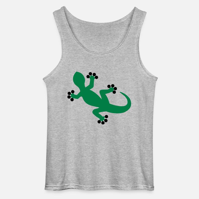 Gecko / Eidechse - Gildan Männer Tank Top - Grau meliert
