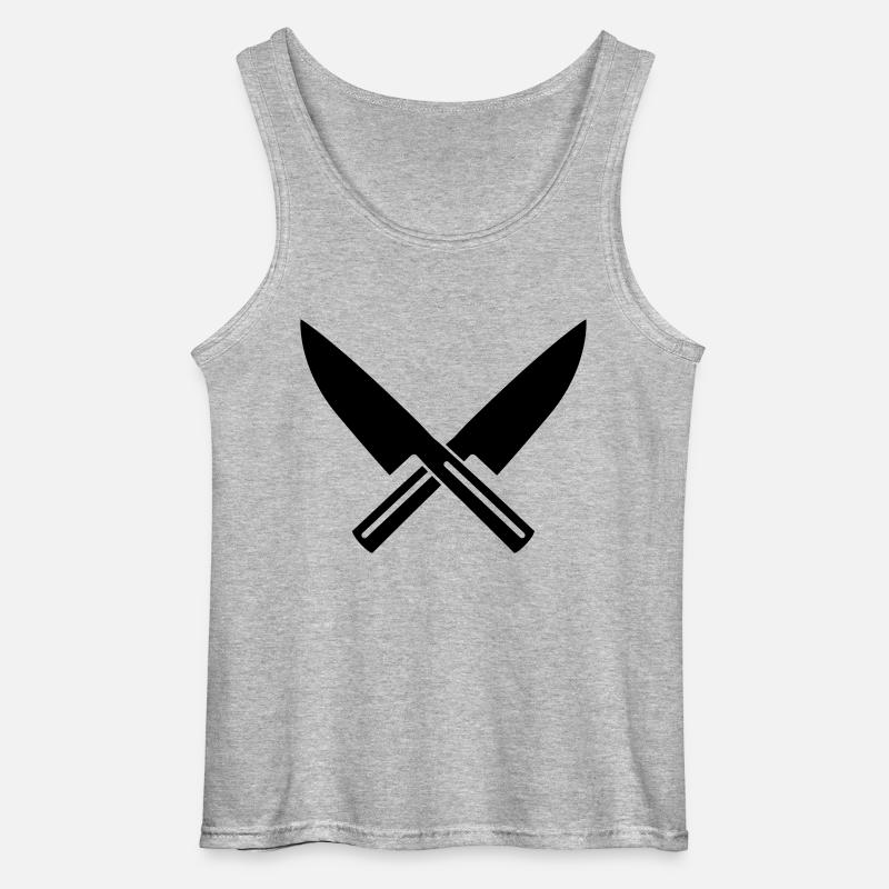 Messer - Gildan Männer Tank Top - Grau meliert