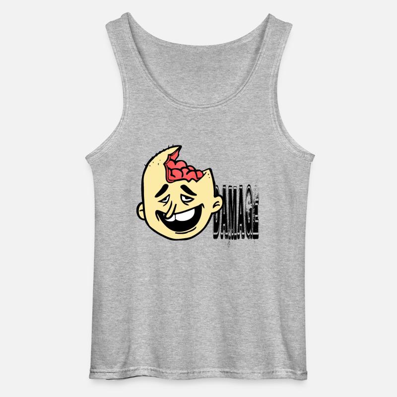 Dumm behindert Idiot - Gildan Männer Tank Top - Grau meliert
