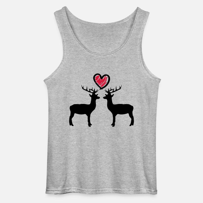 hirsch_love_c2 - Gildan Männer Tank Top - Grau meliert
