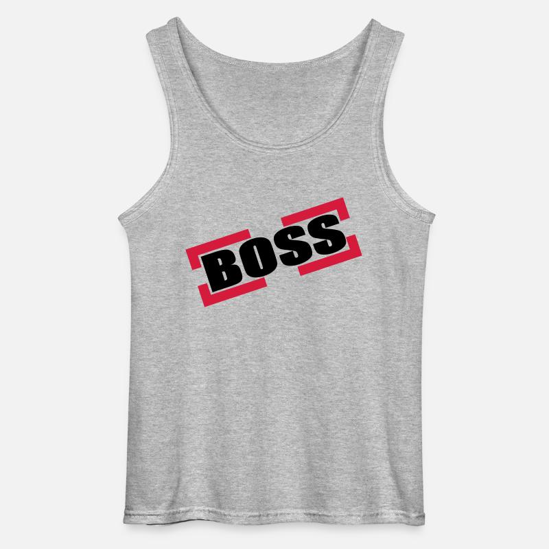Boss - Gildan Männer Tank Top - Grau meliert
