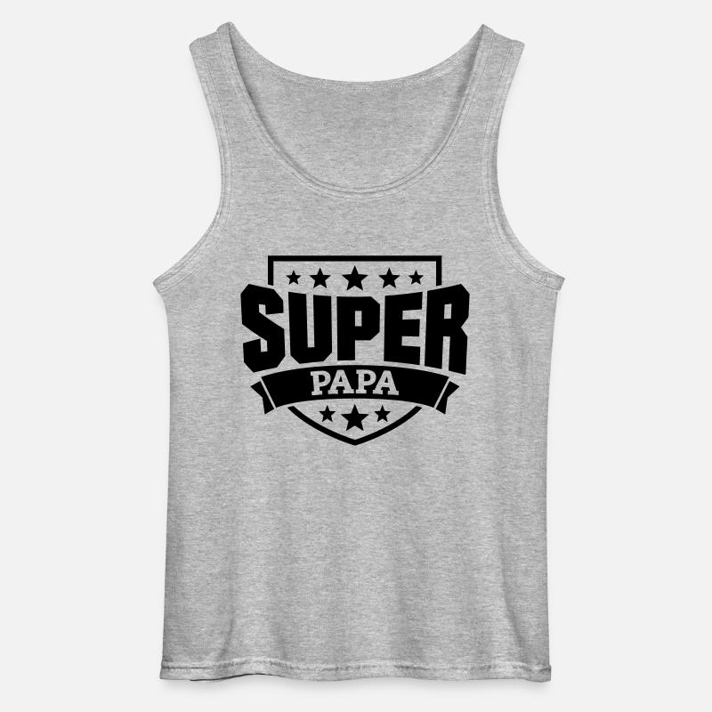 Super Papa - Gildan Männer Tank Top - Grau meliert