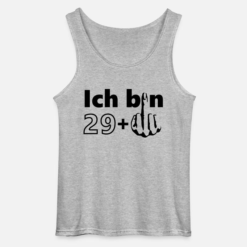 Ich bin 29 + - Gildan Männer Tank Top - Grau meliert