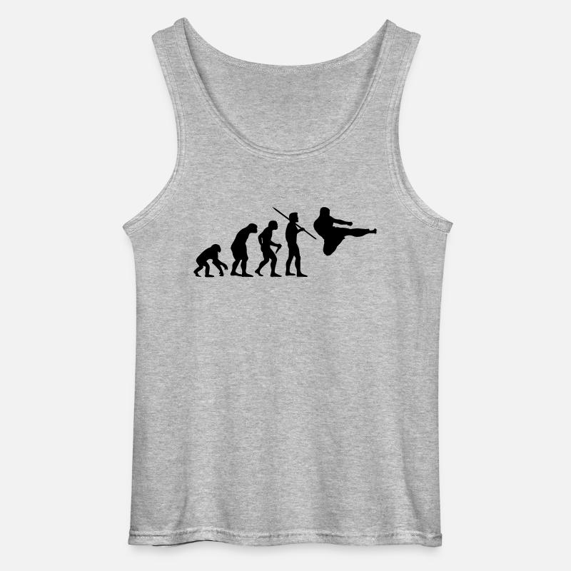 Evolution des Menschen - Kampfsport - Gildan Männer Tank Top - Grau meliert