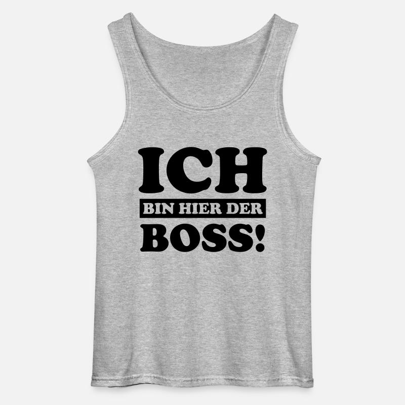 ich_bin_hier_der_boss - Gildan Männer Tank Top - Grau meliert