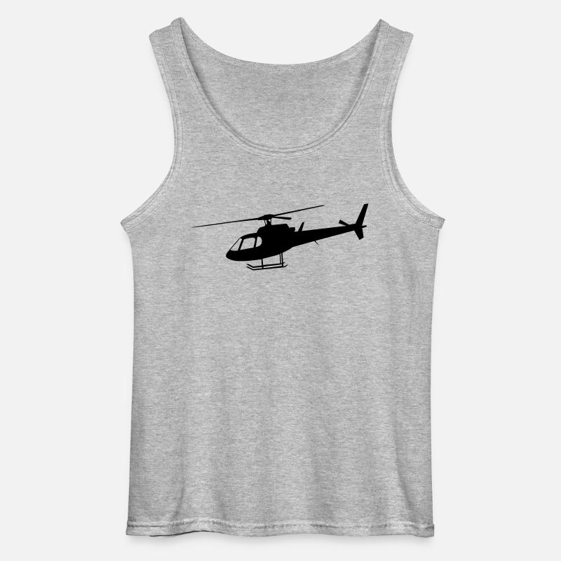 Helikopter - Gildan Männer Tank Top - Grau meliert