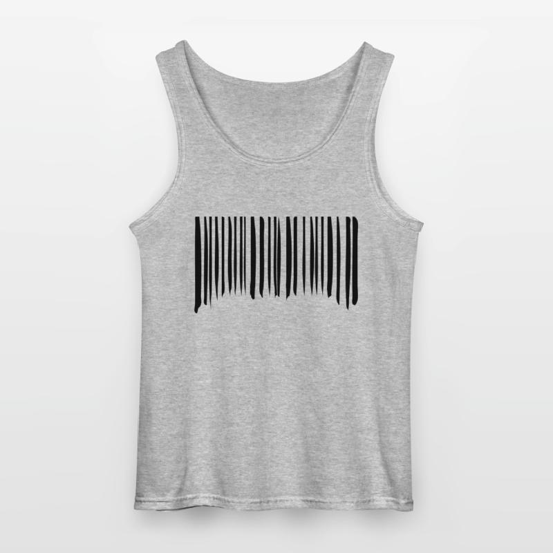 Barcode Strokes Lines Scribbled Barcode Scan Débardeur Gildan Homme
