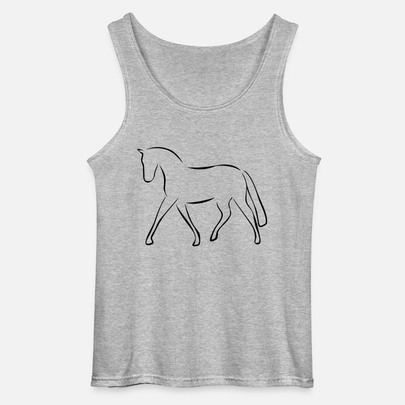 Pferd - Gildan Männer Tank Top - Grau meliert