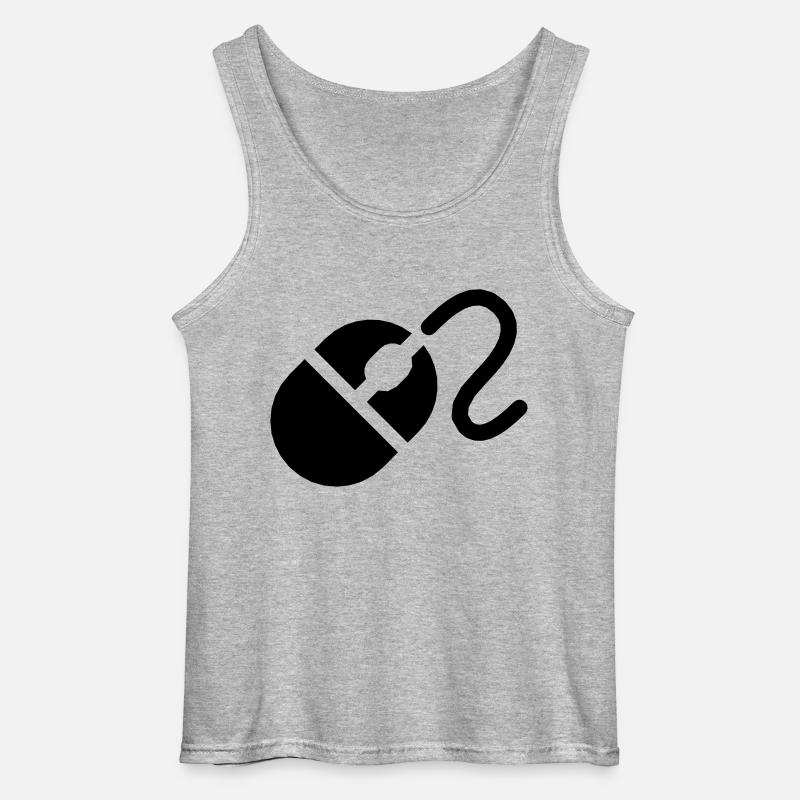 Computer Mouse - Gildan Männer Tank Top - Grau meliert