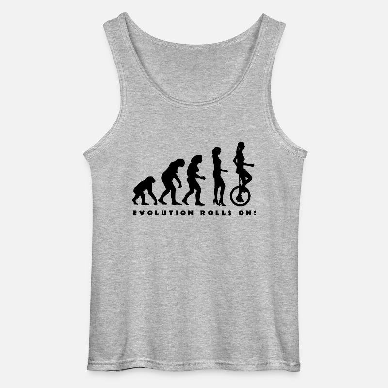 evolution_einradfahrerin_1c_b - Débardeur Gildan Homme - gris chiné