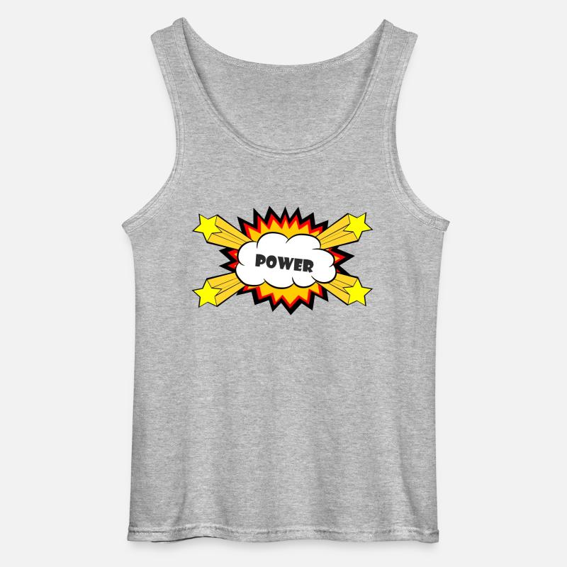 Power Comic Explosion - Gildan Männer Tank Top - Grau meliert