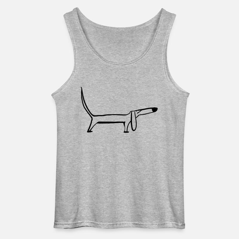 Dackel - Gildan Männer Tank Top - Grau meliert