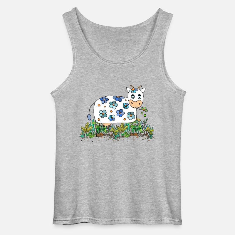 Kuh - Gildan Männer Tank Top - Grau meliert