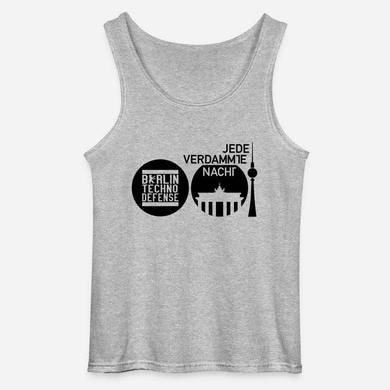 Berlin Techno Defense JVN - Gildan Männer Tank Top - Grau meliert