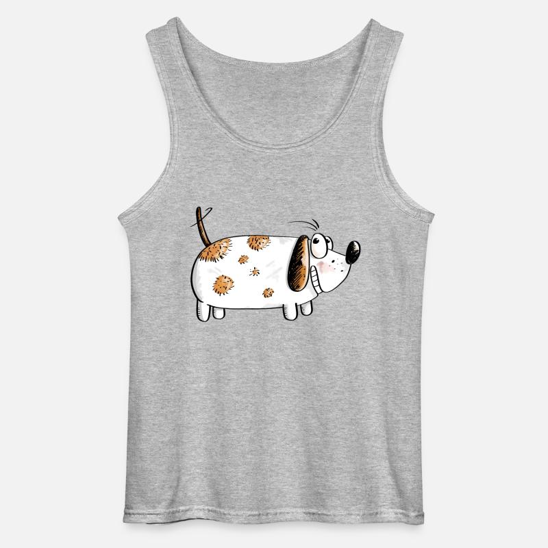 Dicker Lustiger Hund - Hunde Comic - Gildan Männer Tank Top - Grau meliert