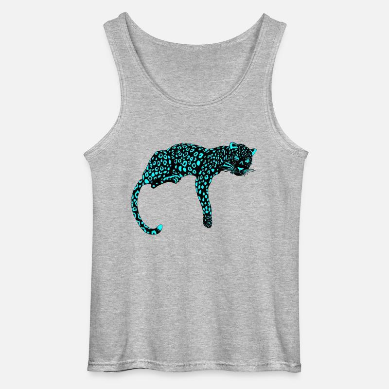Neopard-ICE - Gildan Männer Tank Top - Grau meliert