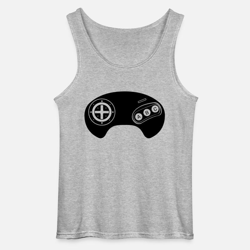 Mega Retro Controller - Gildan Männer Tank Top - Grau meliert