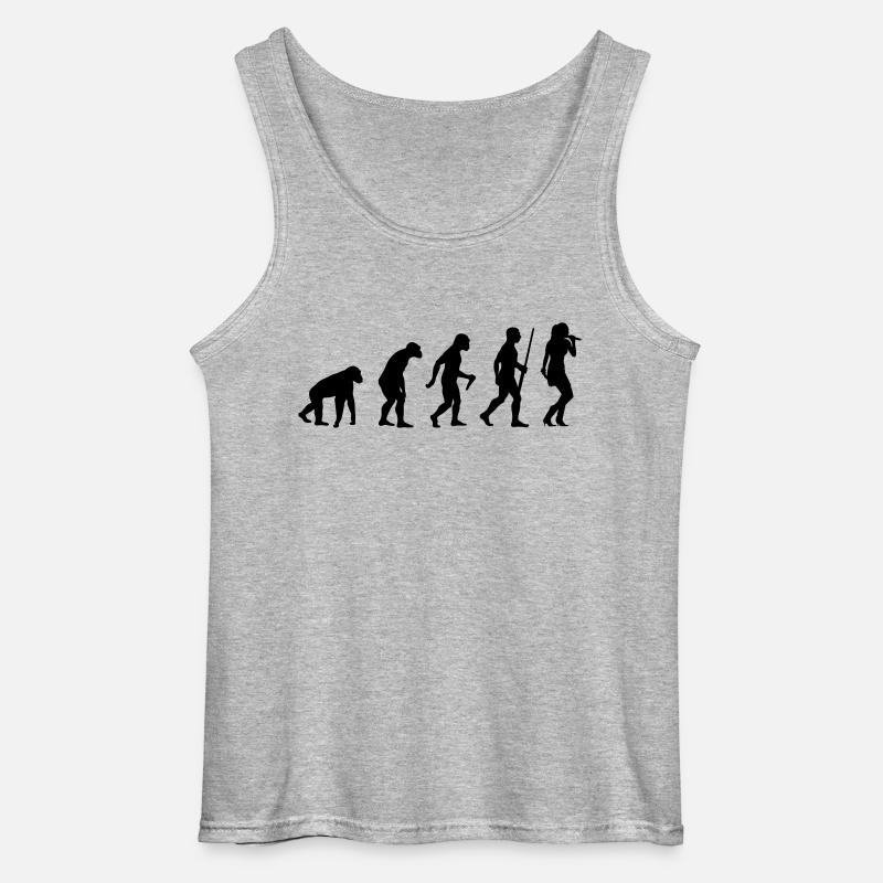 Female Singer Evolution - Gildan Männer Tank Top - Grau meliert