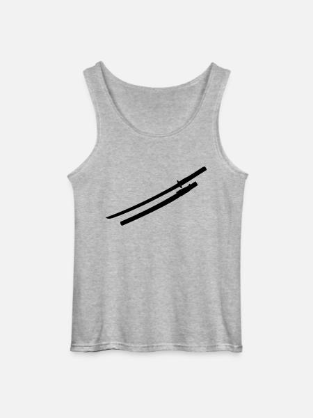 Samurai Schwert - Gildan Männer Tank Top - Grau meliert