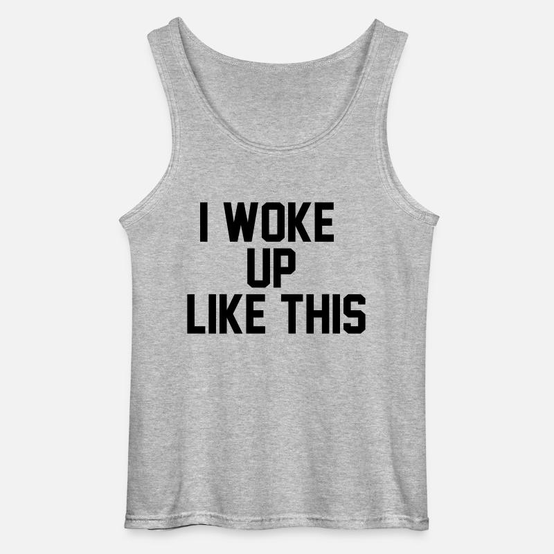 I woke up like this - Canotta da uomo Gildan - grigio melange