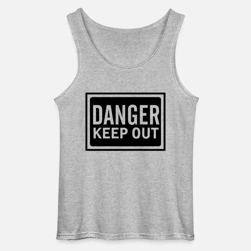danger_keep_out_100 - Gildan Männer Tank Top - Grau meliert