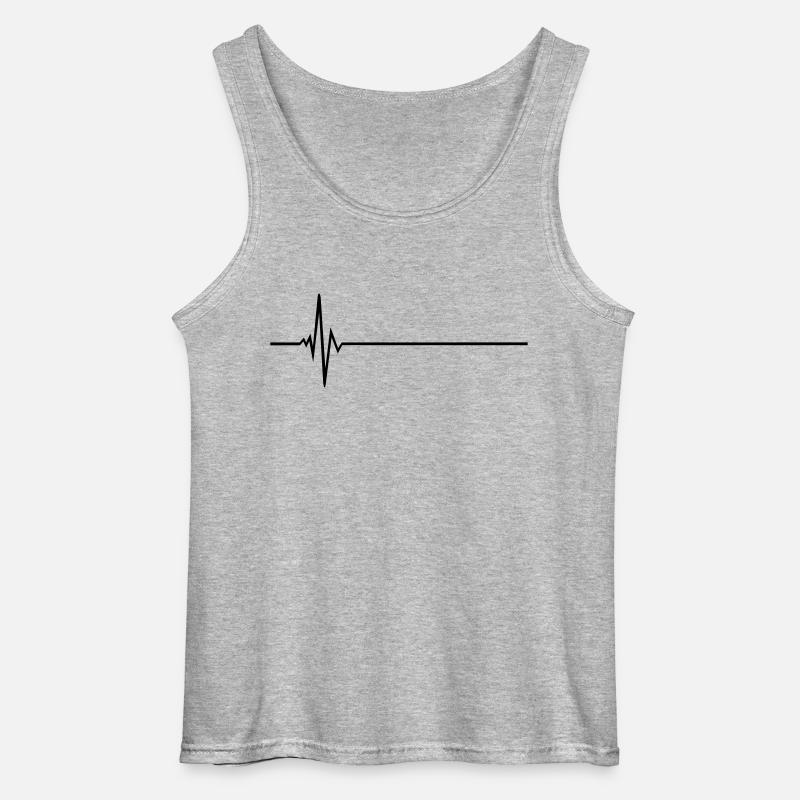 Puls - Frequenz - Gildan Männer Tank Top - Grau meliert