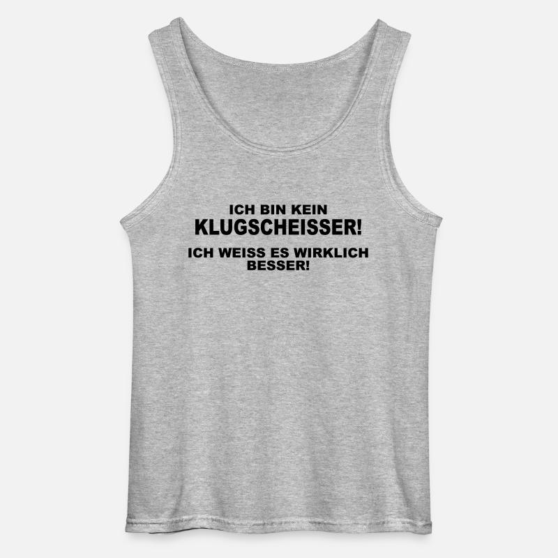 Ich bin kein Klugscheisser! - Gildan Männer Tank Top - Grau meliert