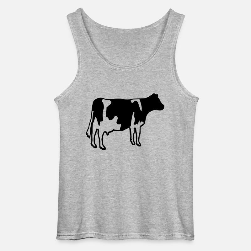 Kuh - Gildan Männer Tank Top - Grau meliert