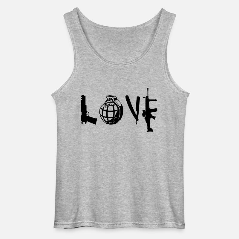LOVE - Gildan Männer Tank Top - Grau meliert