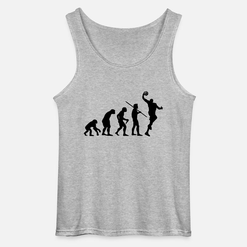 Evolution des Menschen - Basketball - Gildan Männer Tank Top - Grau meliert