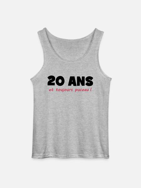 20 ans et toujours puceau ! - Débardeur Gildan Homme - gris chiné