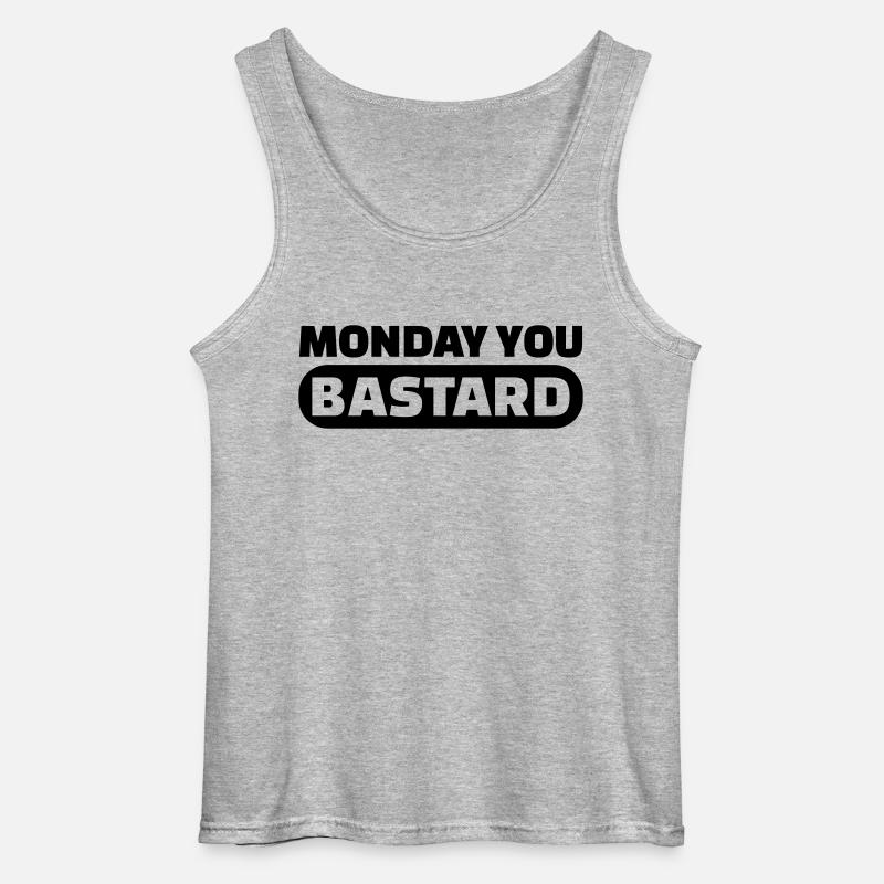 Monday you bastard - Gildan Männer Tank Top - Grau meliert