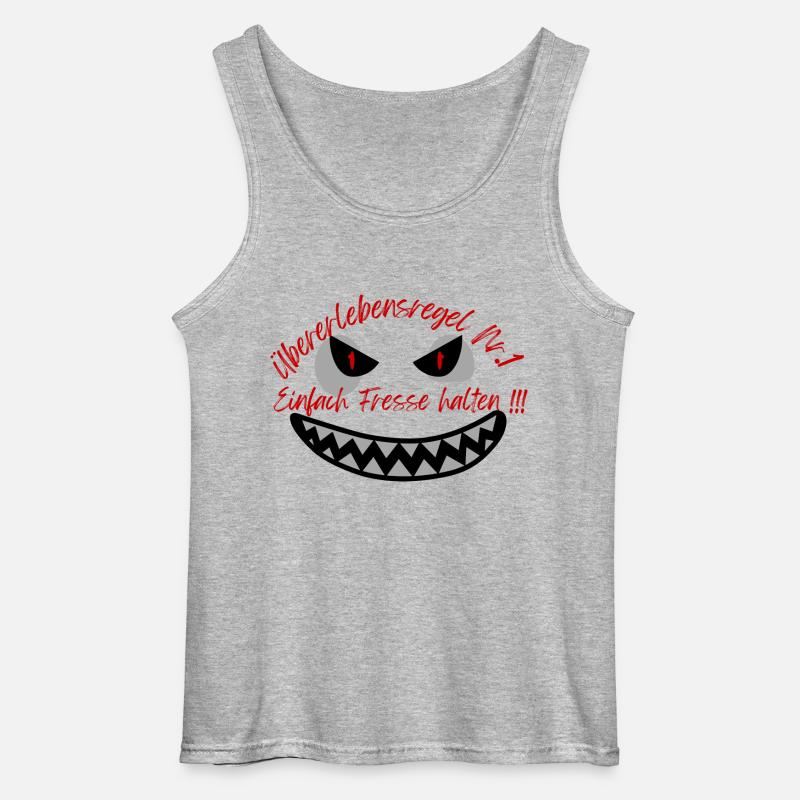 "Überlebensregel Nr 1" Design Subtil - Gildan Männer Tank Top - Grau meliert