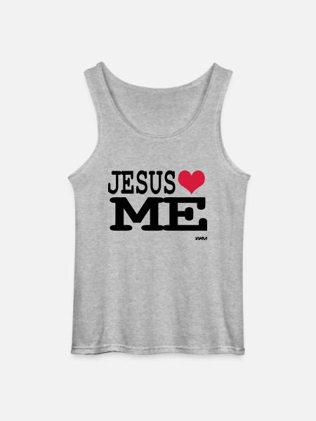 jesus loves me - Gildan Men’s Tank Top - sports grey