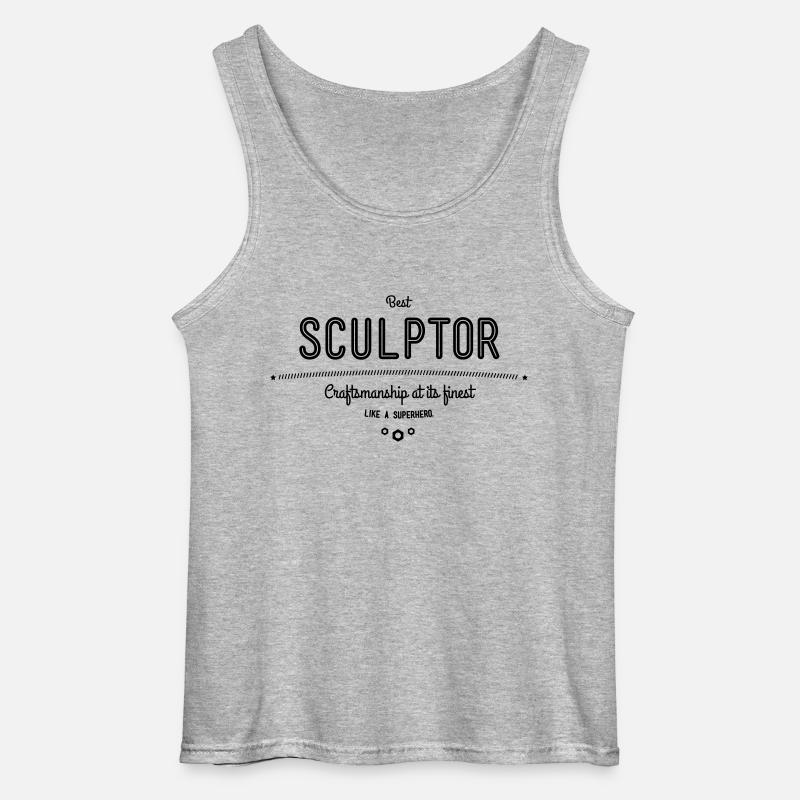 Bester Bildhauer - Handwerkskunst vom Feinsten - Gildan Männer Tank Top - Grau meliert
