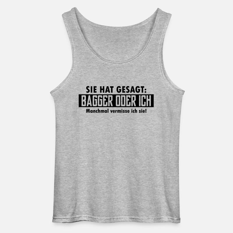 bagger oder ich - Gildan Männer Tank Top - Grau meliert