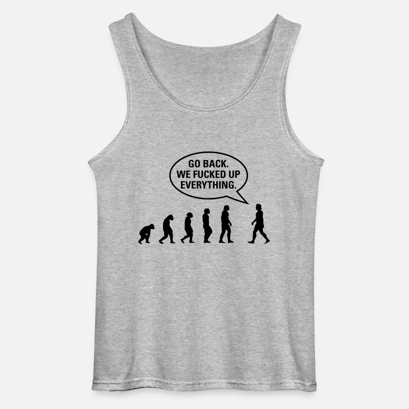 Fucked up Evolution - Gildan Männer Tank Top - Grau meliert